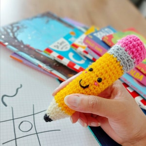 Amigurumi Crochet Pencil Soft Plush Toy - Personalised Thank You Teacher Gift - Children's Present - Friend Birthday Gift - Handmade