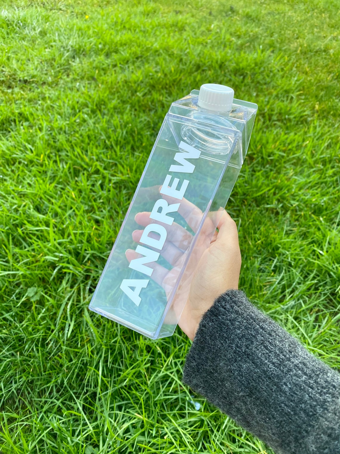 Personalised Clear Acrylic Milk Carton Water Bottle Custom - Etsy