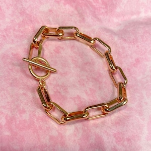 The Alexa Bracelet, Chunky Chain Bracelet, Gold Plated Bracelet, Toggle Clasp Bracelet