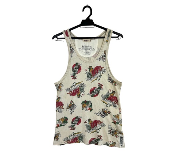 Avirex, Vintage Avirex Mother Road All Over Print Sleeveless Tank Top Size M