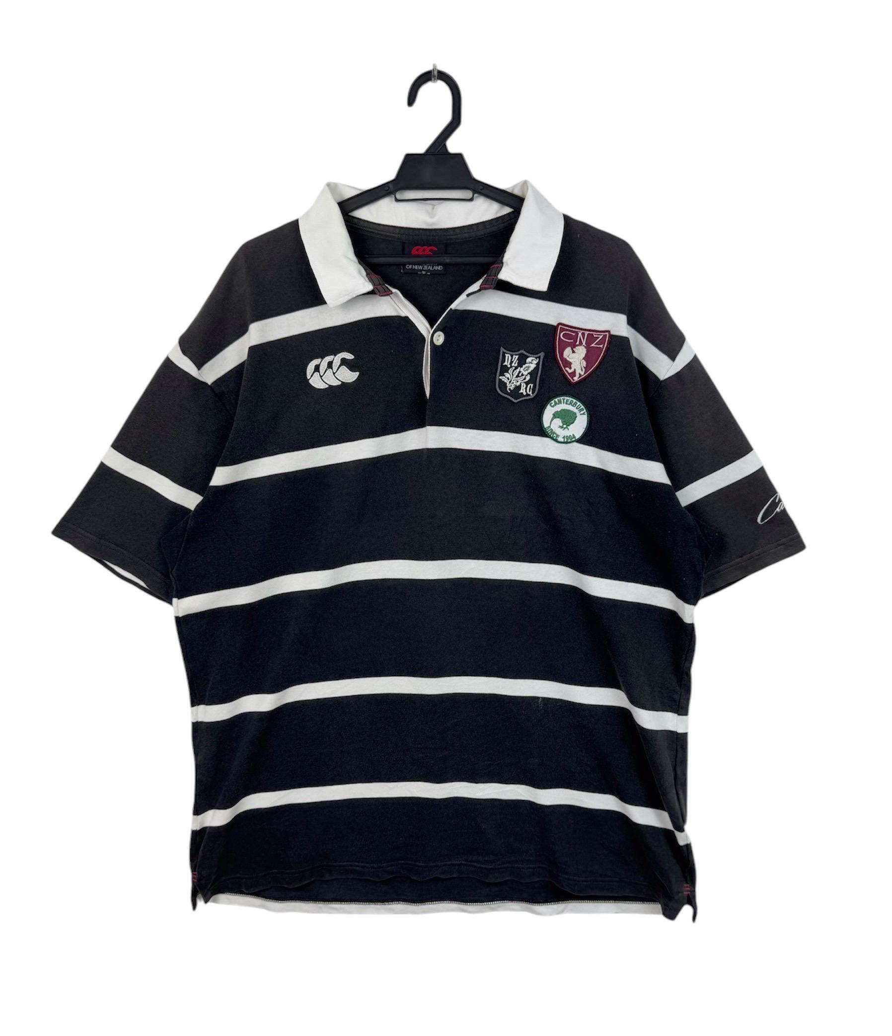 Vintage Sunfaded Canterbury of New Zealand Stripe Rugby Polo Shirt