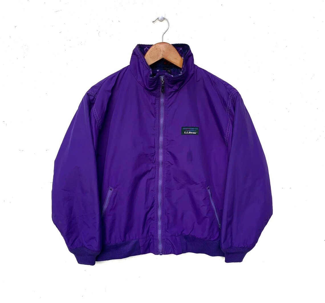 Vintage LL Bean Bomber Style Jacket Purple Size Fit S Etsy