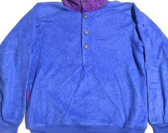 Vintage Patagonia Azul Algodón Forro Fleece Jersey Jumper Sudadera