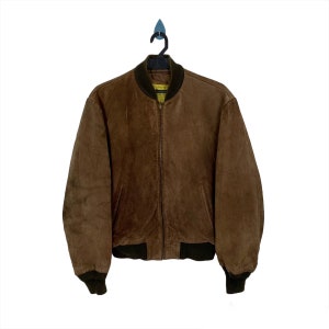 Vintage Schott Suede Leathercraft Jacket Made In Usa Brown Leather Jacket Size 40 M