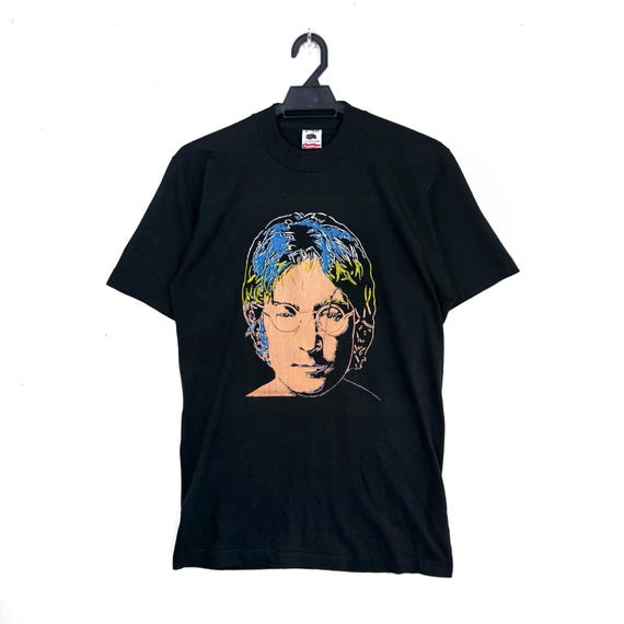 Vintage 90s John Lennon the Beatles Tshirt Art Face Print Very 