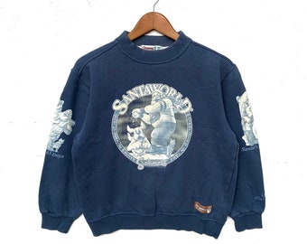 Vintage Santaworld Crewneck Pullover Sweatshirt Blue Size M Fit S