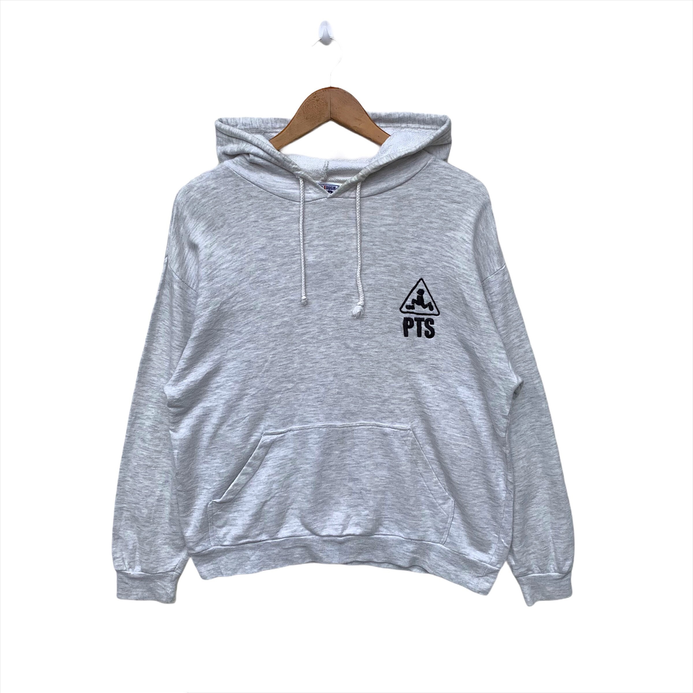Vintage Plenty Tough Sport Hoodie Pullover Sweatshirt Grey