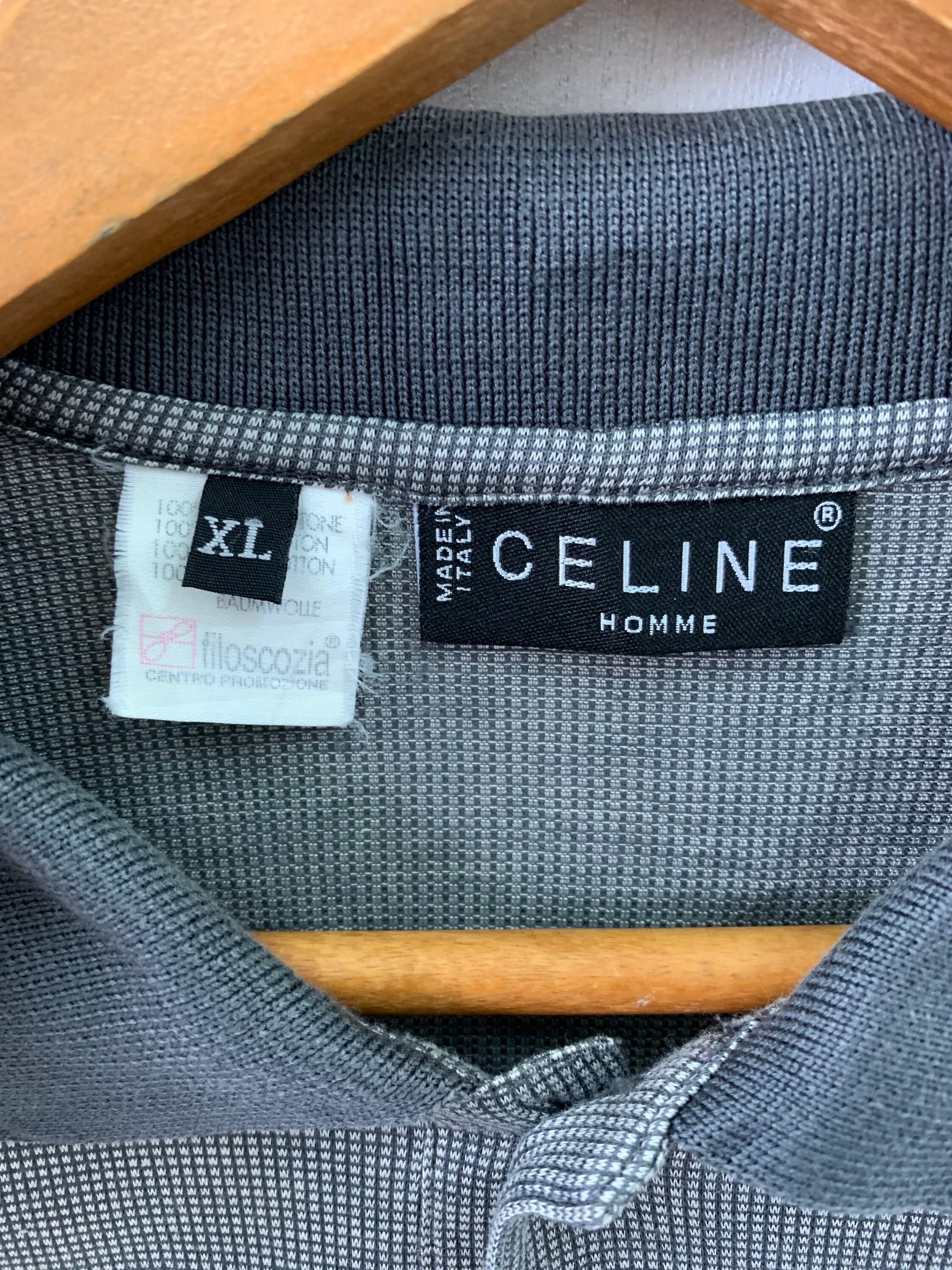 CELINE　SHIRTS  　made in italy 　 VINTAGE CELINE HOMME Made in Italy Multicolor Striped Pure Cotton