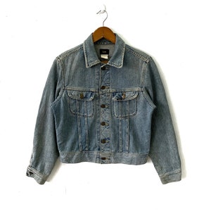 Vintage Lee Riders Denim Jeans Jacket Size On Tag M fit S