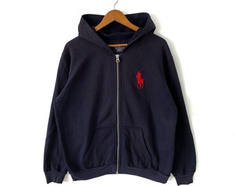 Vintage Polo Sport Pullover Hoodie Sweatshirt Size Large