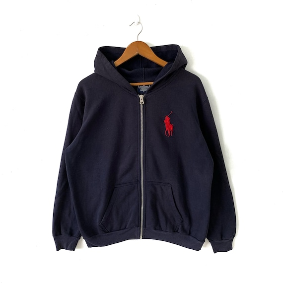 Black polo zip up hoodie best sale