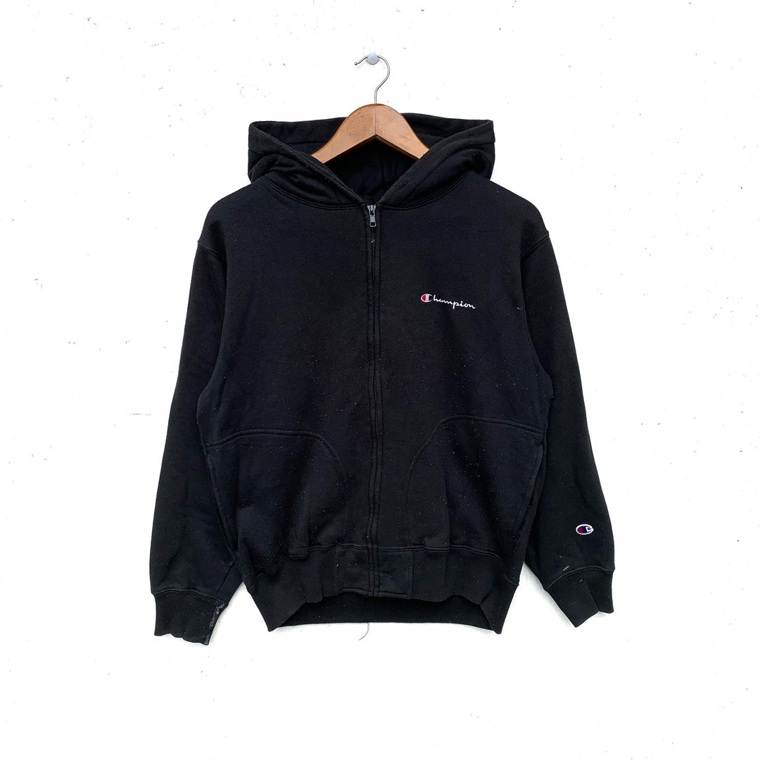 Champion hoodie script black Clearance