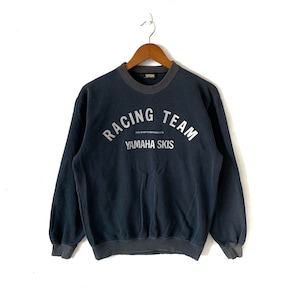 Vintage Racing Team Yamaha Skis Crewneck Pullover Jumper Sweatshirt Grey Used Size Fit M-S