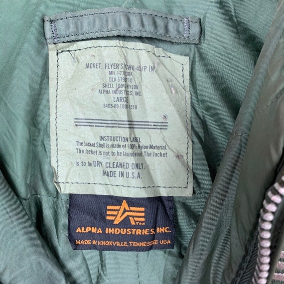 Vintage Alpha Industries Bombers Flight Jacket Flyers Cwu-45/p