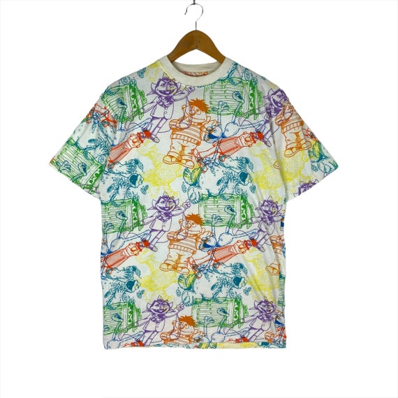 Sesame Street Cartoon Network Overprint Crewneck T