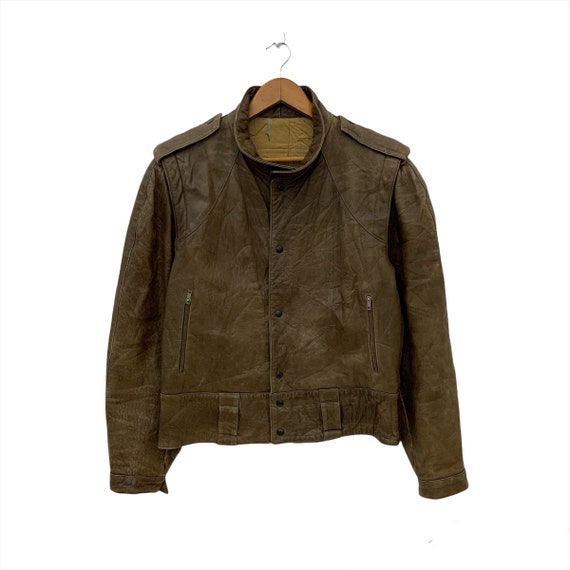 Vintage Giorgio Armani Italy Leather Jacket Size … - image 1