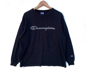 Vintage 90s Champion Sweatshirt Medium Size Navy Blue Colour
