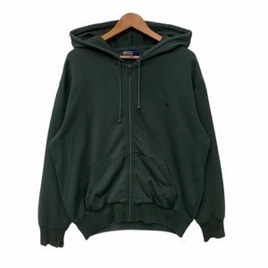 Vintage Polo Ralph Lauren Hoodie Pullover Sweatshirt Green Size L