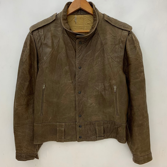 Vintage Giorgio Armani Italy Leather Jacket Size … - image 2