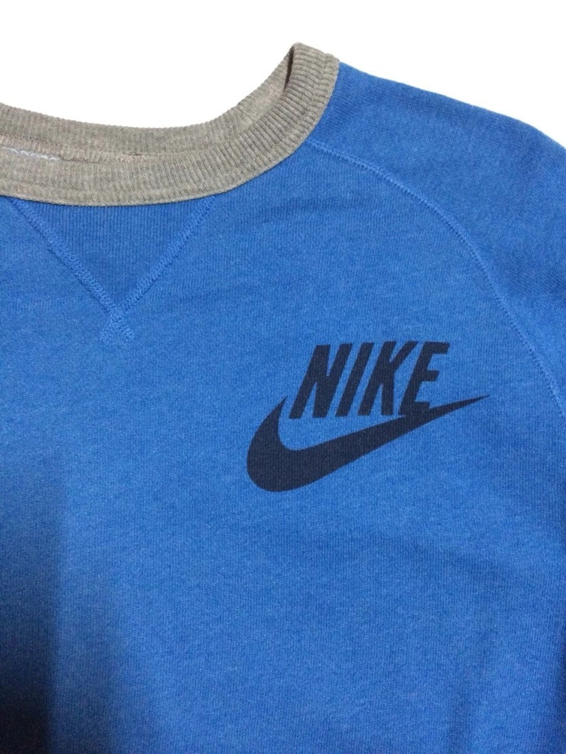 Nike Swoosh Logo Sportswear Crewneck Blue Pullover Jumper | Etsy