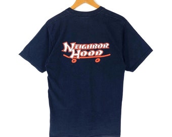 Vintage 90's Neighborhood Skate Tee Crewneck Skateboard Tshirt Manica corta Blu