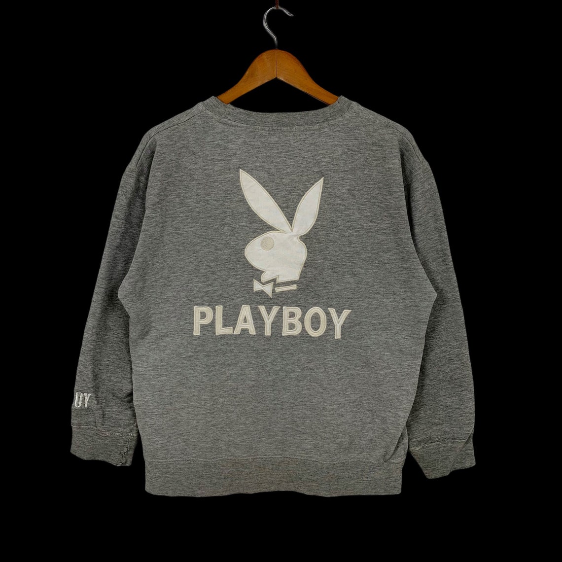 Vintage Playboy Crewneck Pullover Sweatshirt Grey Used Size On | Etsy
