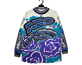 Vintage 90s AXO Sport Jersey Tactel Aquator Motocross Racing Jersey Longsleeves 1993 New Old Stock Size Large