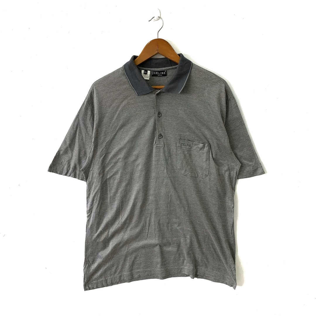 Vintage Celine Homme Polo Shirt Grey Made in Italy - Etsy