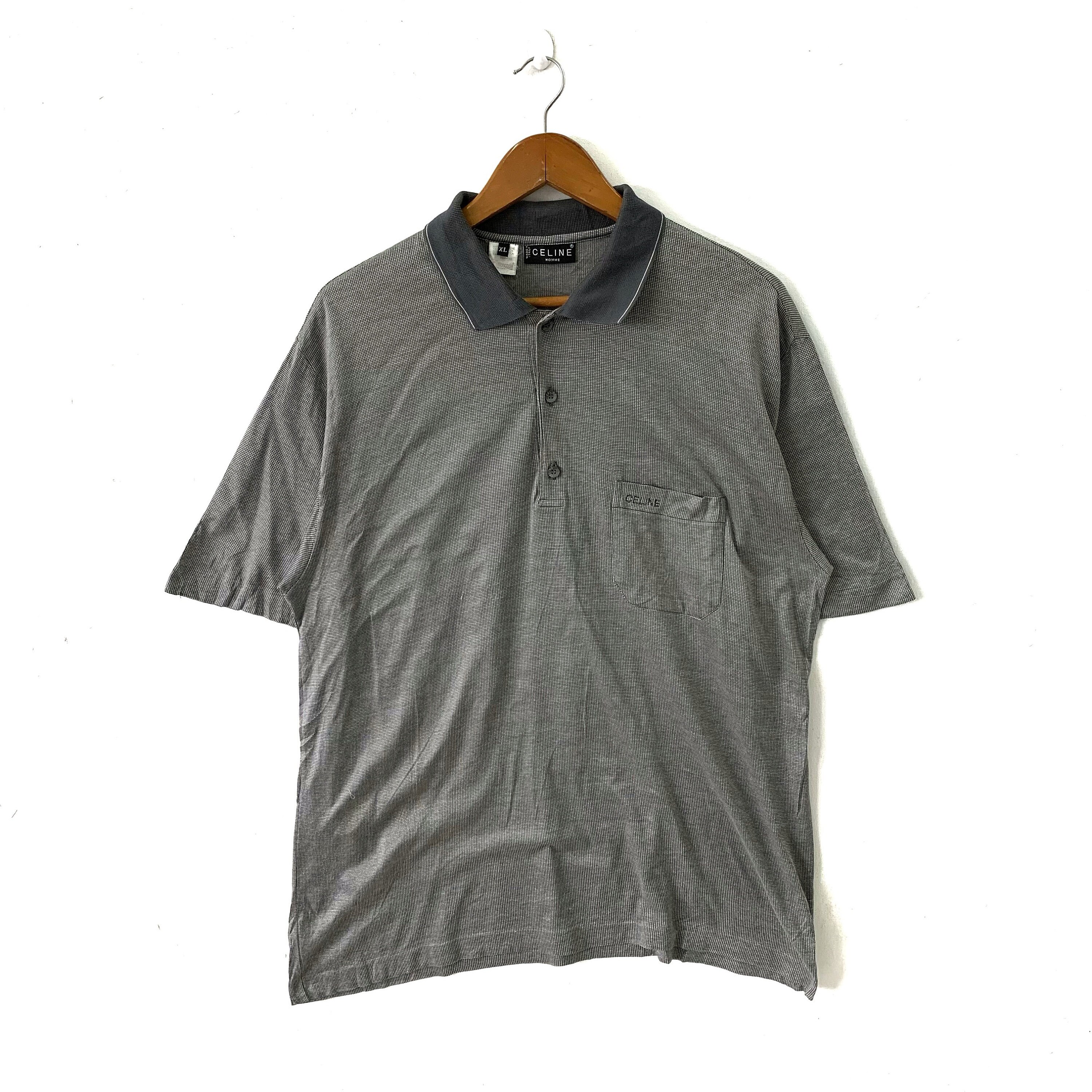 Vintage Celine Homme Polo Shirt Grey Made in Italy - Etsy