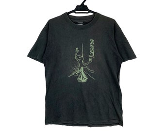 Vintage 90s Skateboarding Volcom Alien Camiseta Single Stitch