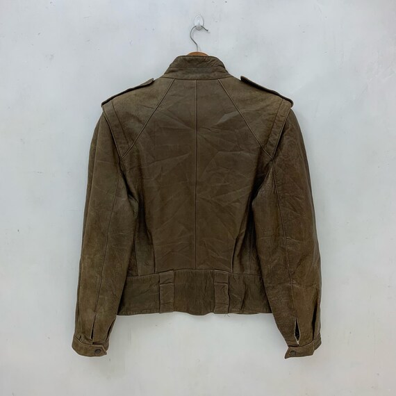 Vintage Giorgio Armani Italy Leather Jacket Size … - image 8