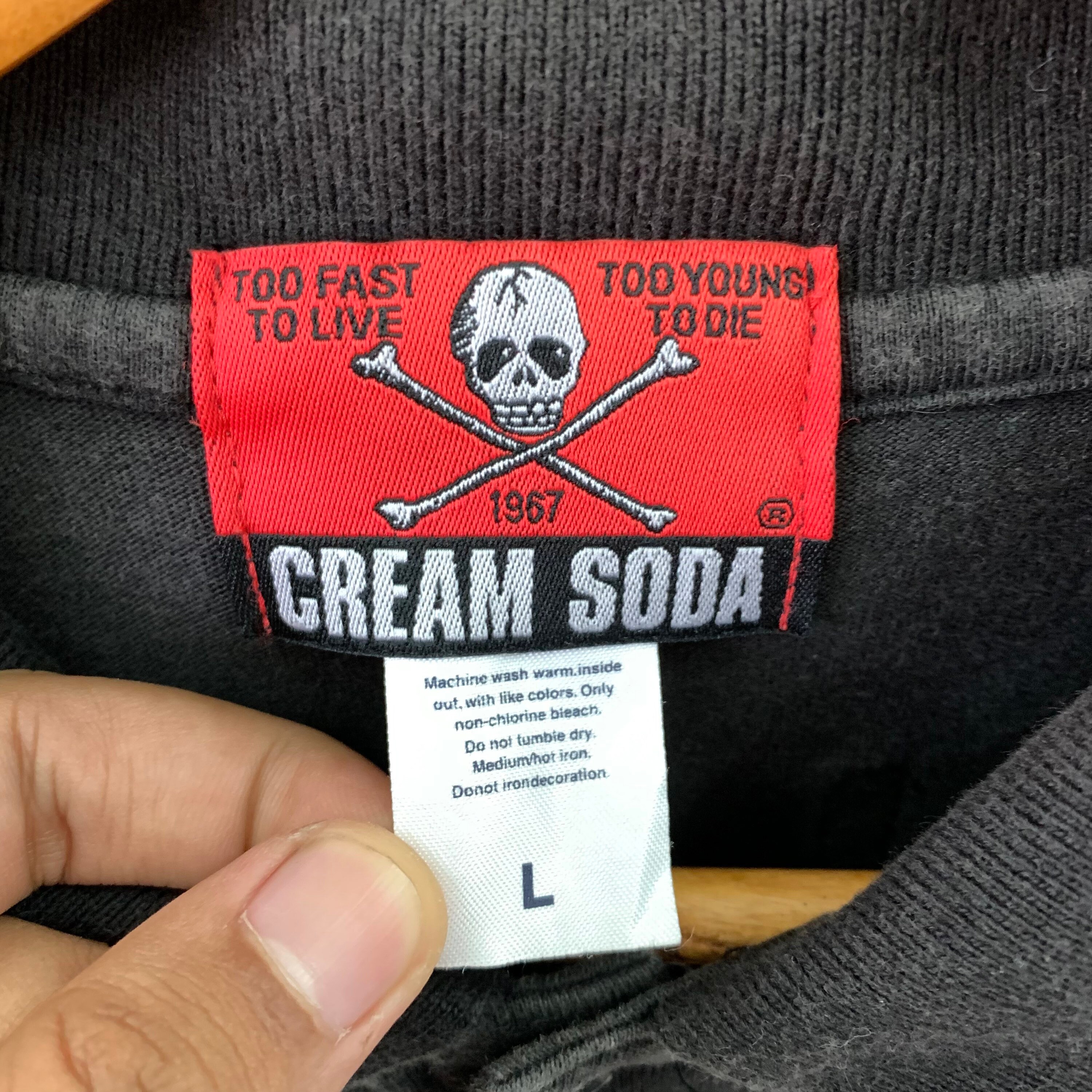 Cream Soda Japanese Brand Polo Shirt Skull Design Black Size