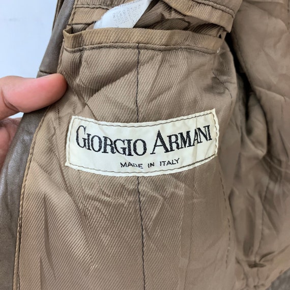 Vintage Giorgio Armani Italy Leather Jacket Size … - image 3