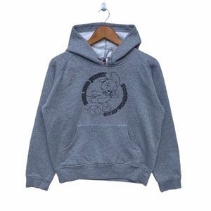 Vintage Tom & Jerry Cartoon Network Hoodie Pullover Sweatshirt Grey Size On Tag L Fit M