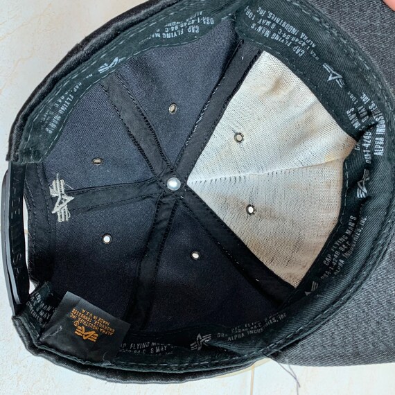 Vintage Alpha Industries Usa Military Snapback Caps Hat Made In Usa Black View 6