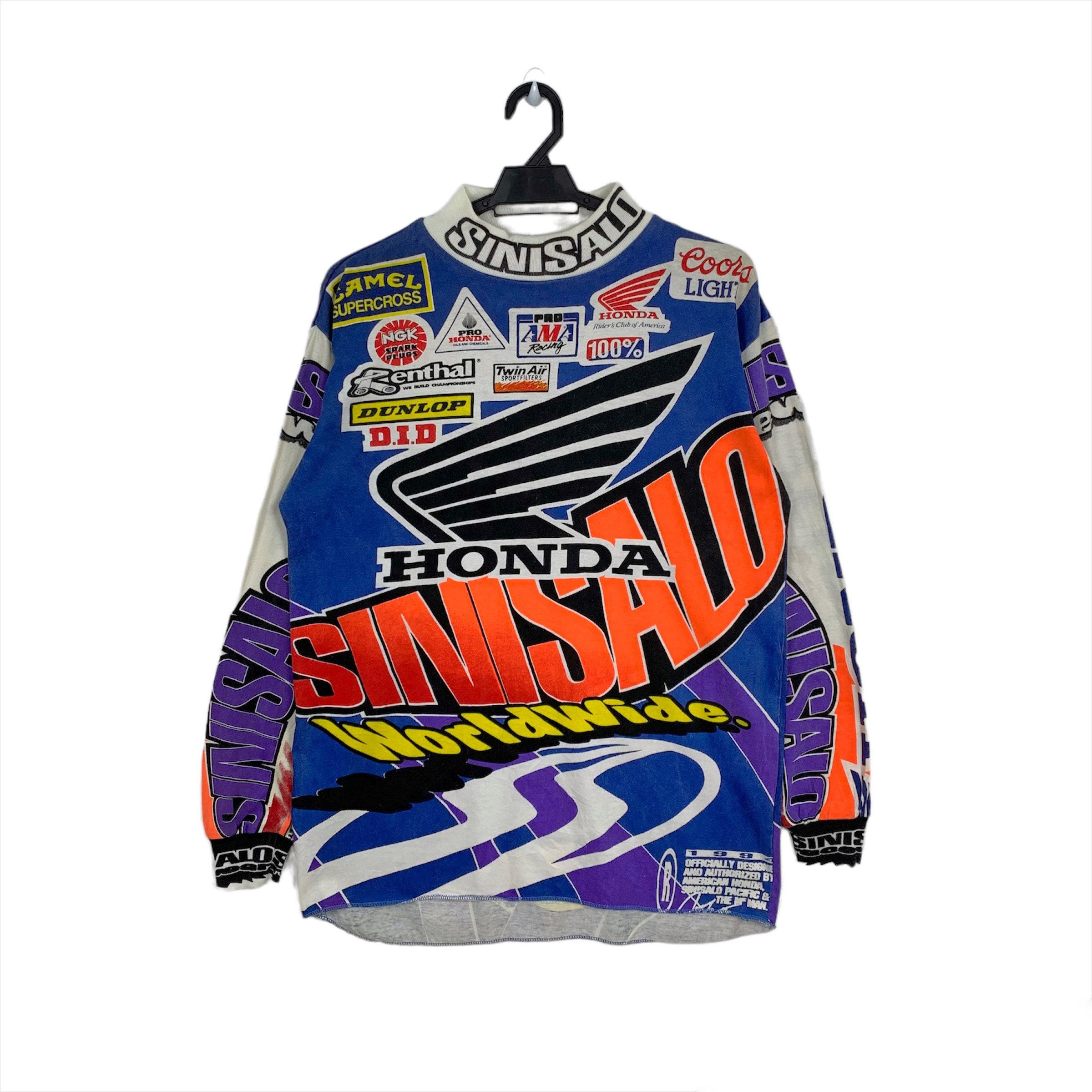 Vintage 90s Sinisalo Honda Racing Racewear All Over Print Etsy