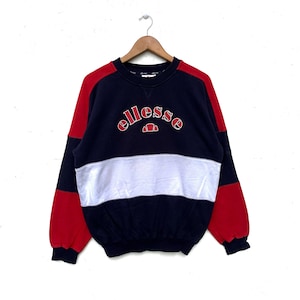 Vintage Ellesse Big Logo Crewneck Pullover Jumper Sweatshirt Multicolor