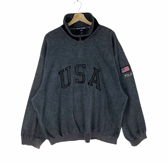Vintage Polo Sport Usa Pullover Fleece Sweatshirt