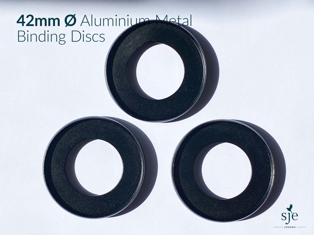 Large 42mm Ø BLACK Coloured Brushed Aluminium Metal Binding Etsy UK