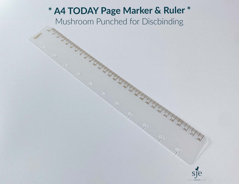Transparent Ruler Discbound Gold TODAY 28cm Ruler Page Marker | for A4 Discbound Notebooks ...