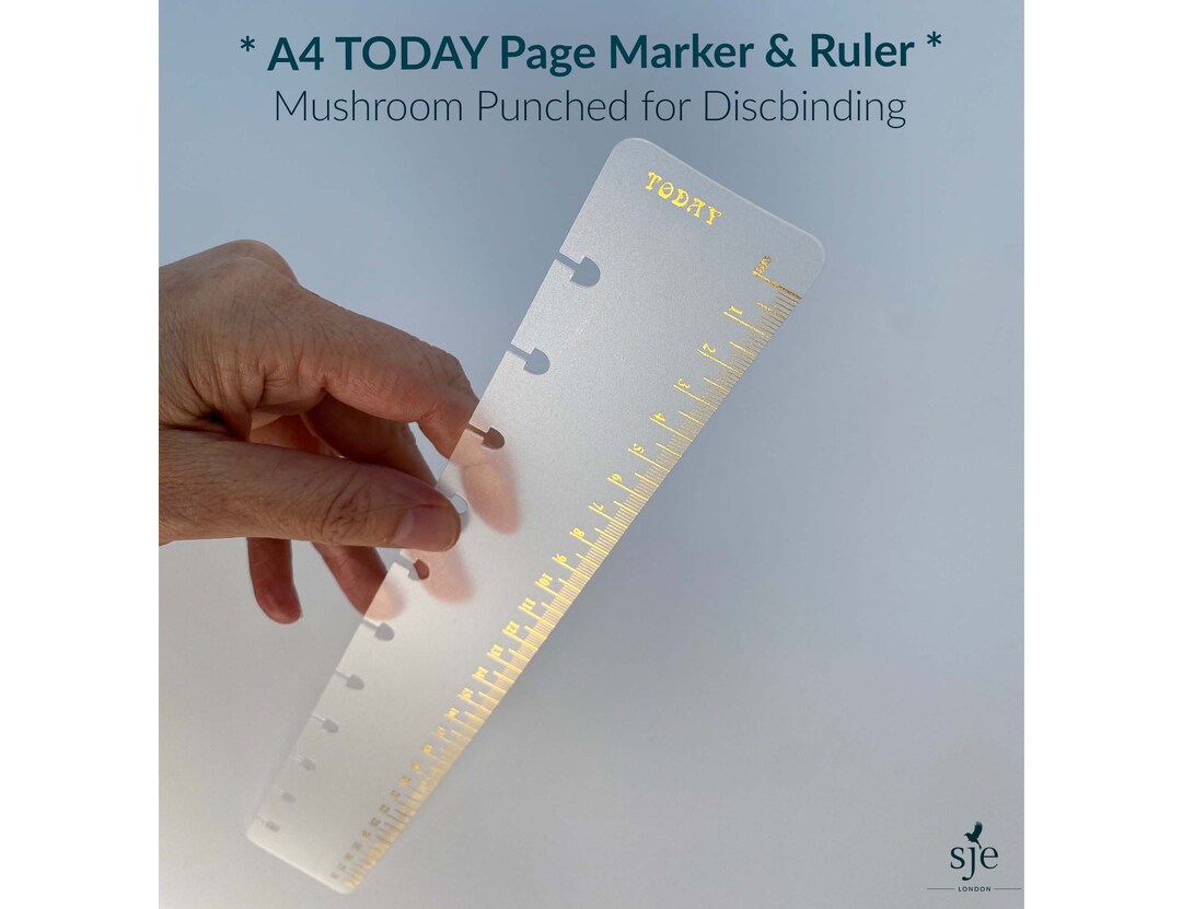 Transparent Ruler Discbound Gold TODAY 28cm Ruler Page Marker | for A4 Discbound Notebooks ...