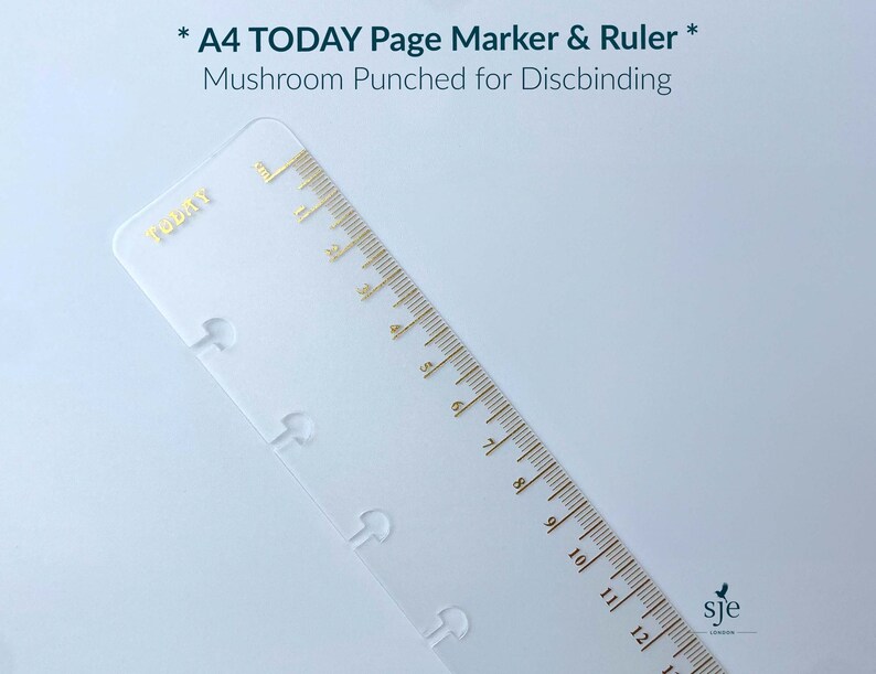 Transparent Ruler Discbound Gold TODAY 28cm Ruler Page Marker | for A4 Discbound Notebooks ...