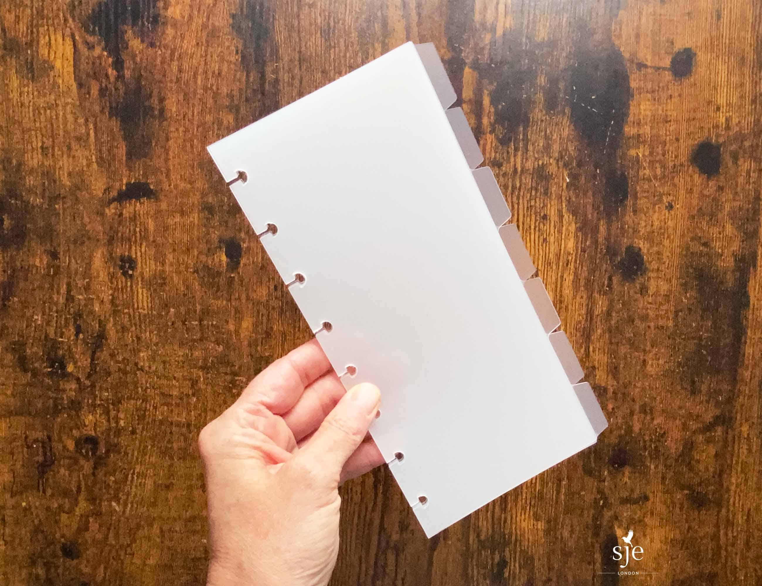7 Side Tab Dividers | for DL (10.7cm Wide by 21cm Tall) Discbound ...