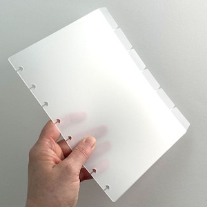 6 Side Tab Dividers | for A5 Discbound Notebooks |Semi-Transparent Plastic