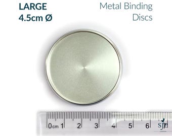 Large Binding Discs - 4.5cm / 1.75 inch Ø SILVER Coloured Aluminium Metal, for Discbound Mushroom Punched Journals, Notebooks & Planners