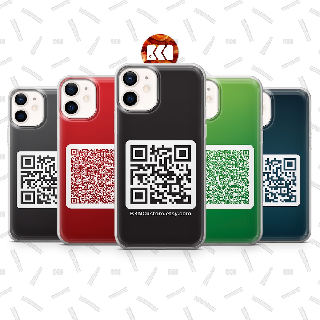 Phone Case With QR Code: Custom Text, URL, Contact Info - Soft TPU - Etsy