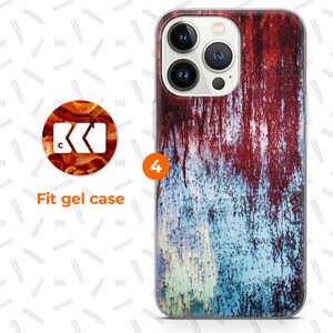 a cell phone case with a picture of a red and blue background