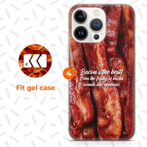 a cell phone case with bacon on it