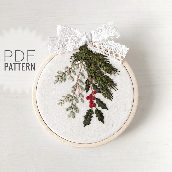 PDF Pattern/Embroidery Pattern/Detail instruction/Christmas pattern/Christmas Collection/Digital Download/Christmas ornament.