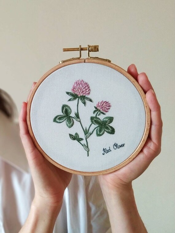 Floral Embroidery Pattern Set: Clover and Flax (PDF + Video) - Etsy